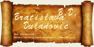 Bratislava Dulanović vizit kartica